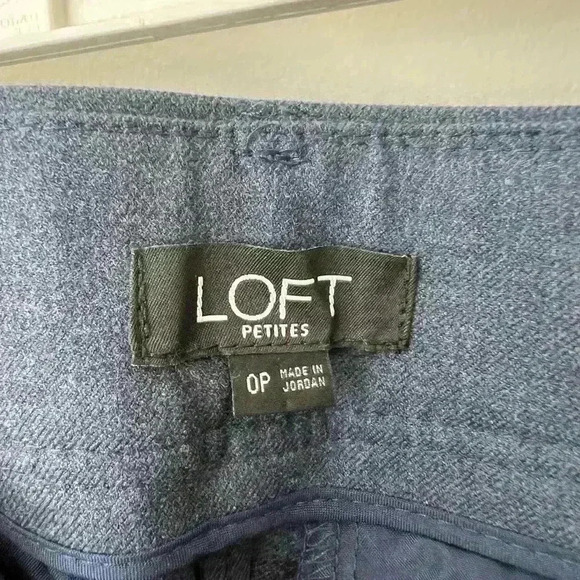Loft Blue Dress Pants Capris Preppy Office Straight Leg Low Rise Petite 0 XS - Picture 10 of 11